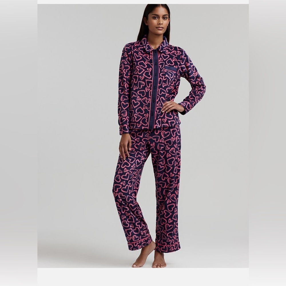 NWT Layla 2pc Pajama PJ Gift Set Pant Shirt Top soft Navy Pink